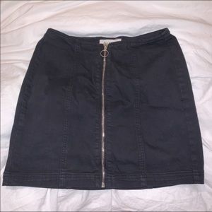 Black zip body con skirt